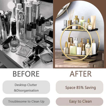 2 Tier Metal Perfume Skincare Cosmetics Organizer Rack