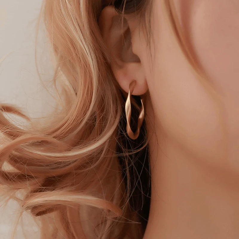 Matte Twisted Hoop Earrings