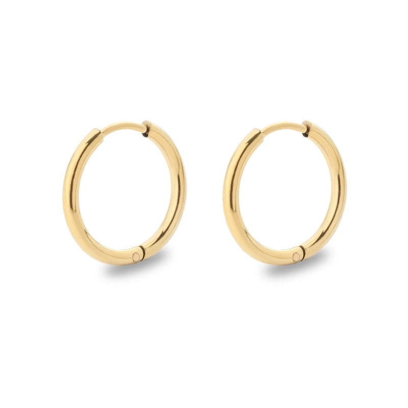 Minimalist Solid Color Stainless Steel Hoop Earrings 1 Pair