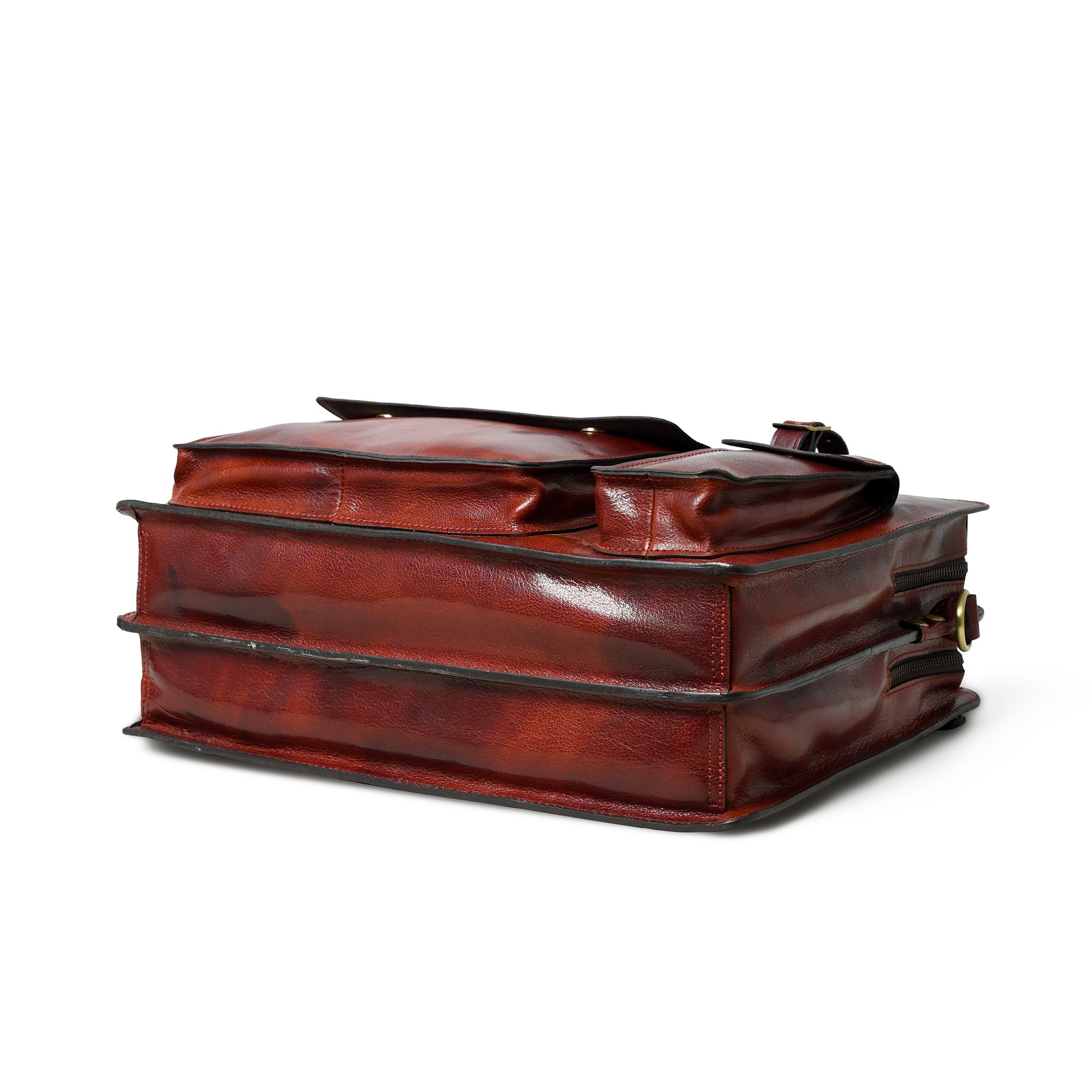 Tuscany Italian Leather Briefcase. Tanny Brown