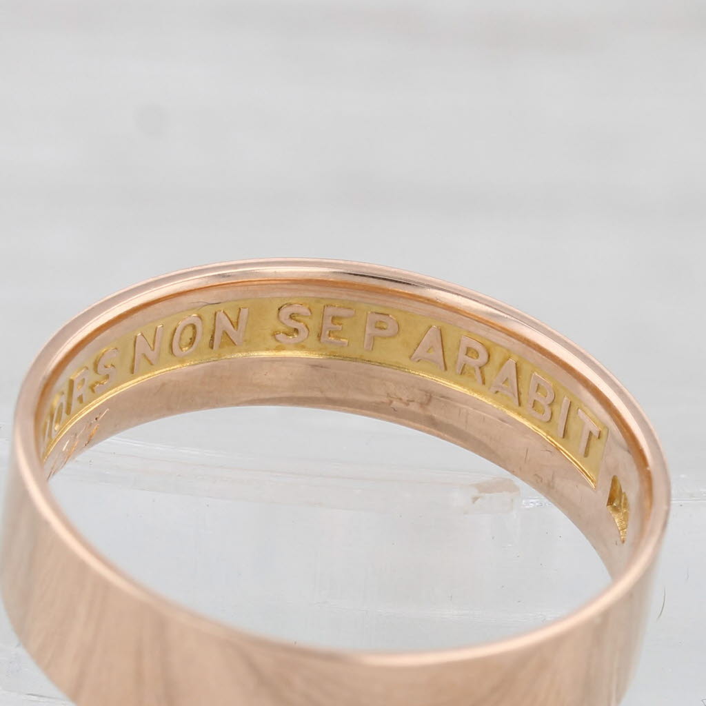 Antique Scottish Rite 14th Degree Ring 14k Rose Gold Band Masonic Size 12