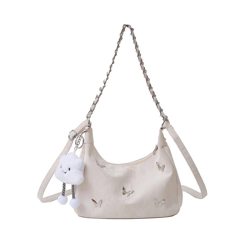 Women's Pu Leather Solid Color Streetwear Square Zipper Shoulder Bag Underarm Bag