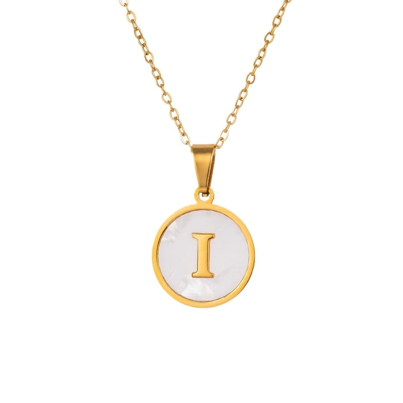 Minimalist Letter Titanium Steel Pendant Necklace