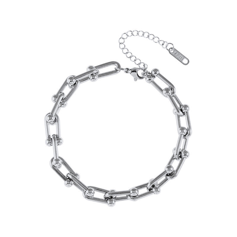 304 Stainless Steel 18K Gold Plated Casual Minimalist Plating Chain Solid Color Bracelets Earrings Necklace