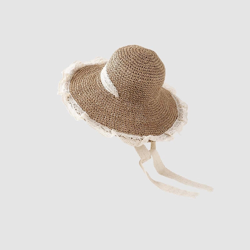 Women's Vacation Minimalist Letter Solid Color Big Eaves Straw Hat