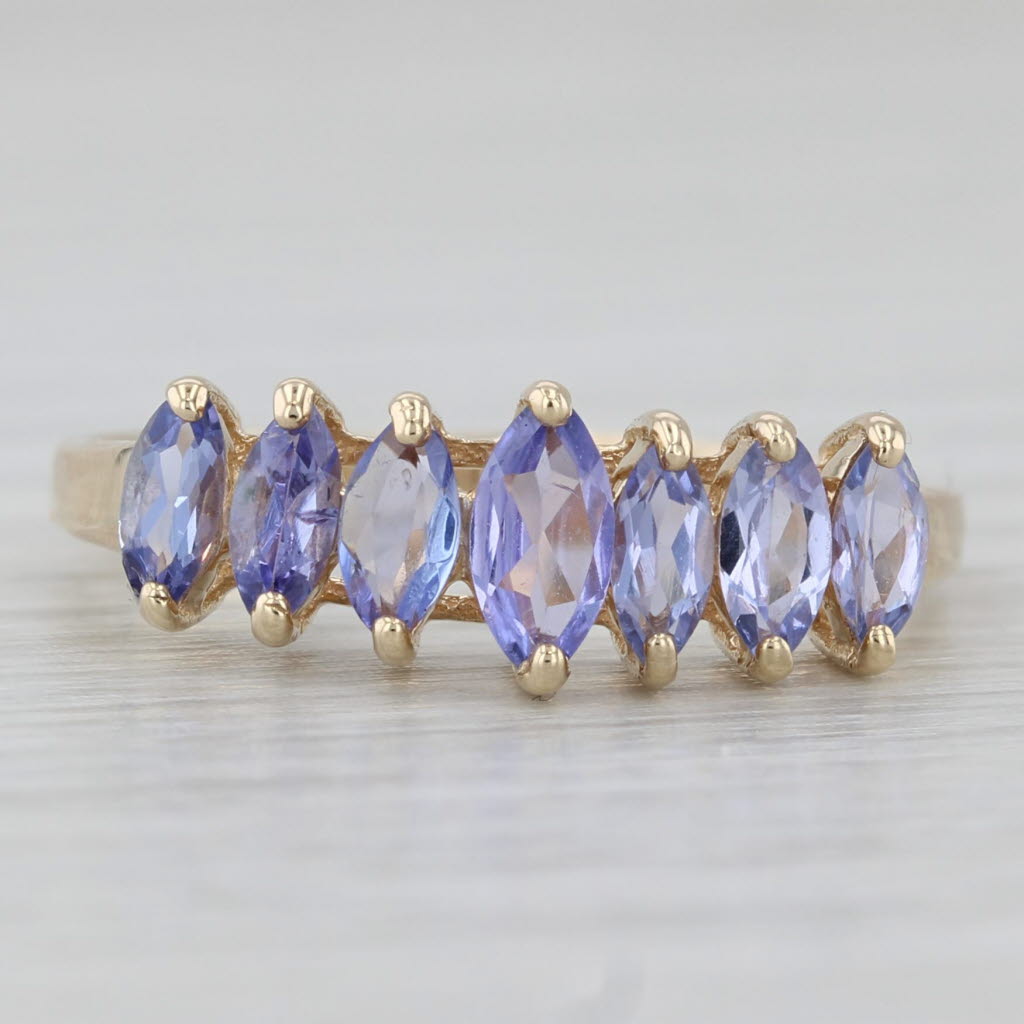 0.92ctw Tiered Tanzanite Ring 14k Yellow Gold Size 8.75 Stackable