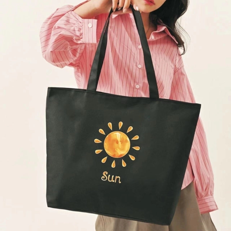 Women's Medium Canvas Letter Classic Style Square Zipper Shoulder Bag