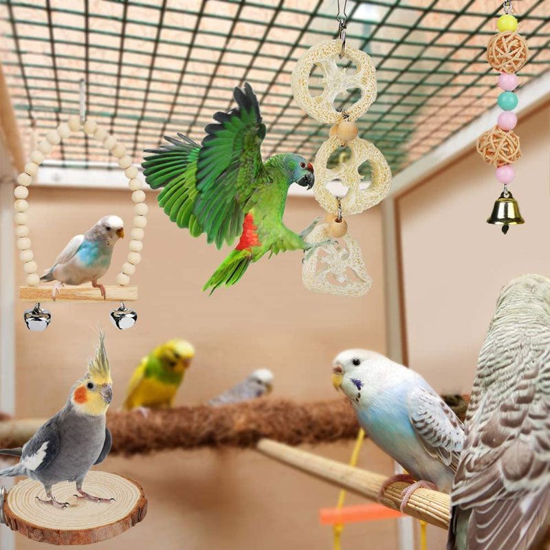 8 Pieces Pack Wood Bird Toys