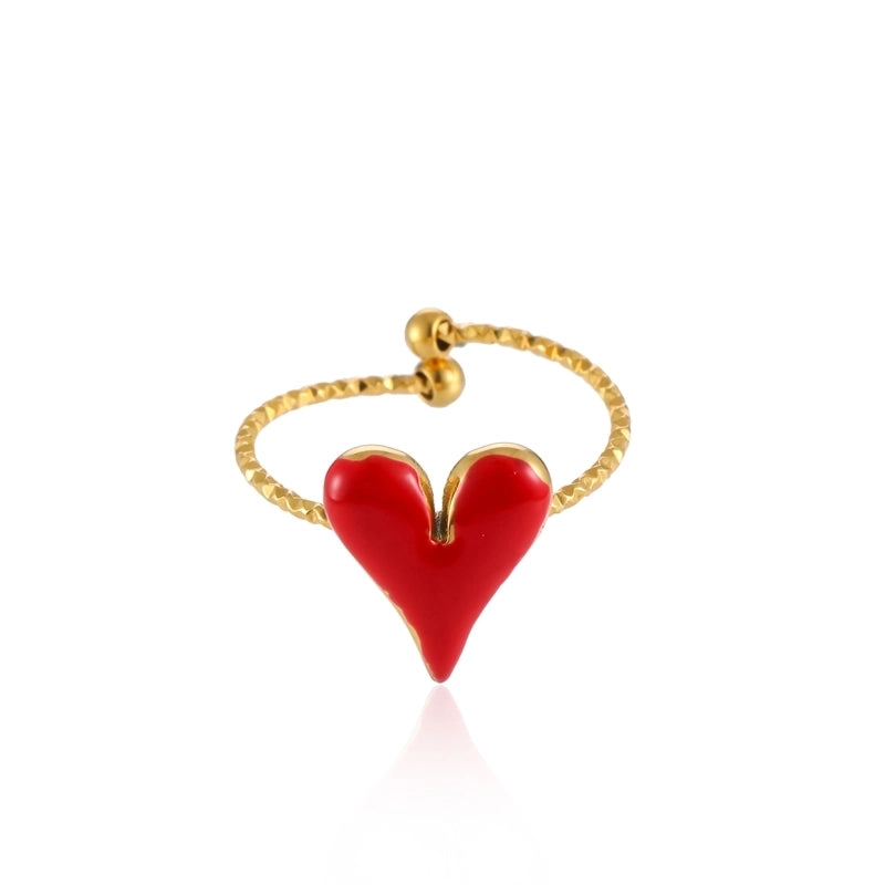 Elegant Minimalist Geometric 304 Stainless Steel Enamel Stainless Steel Rings