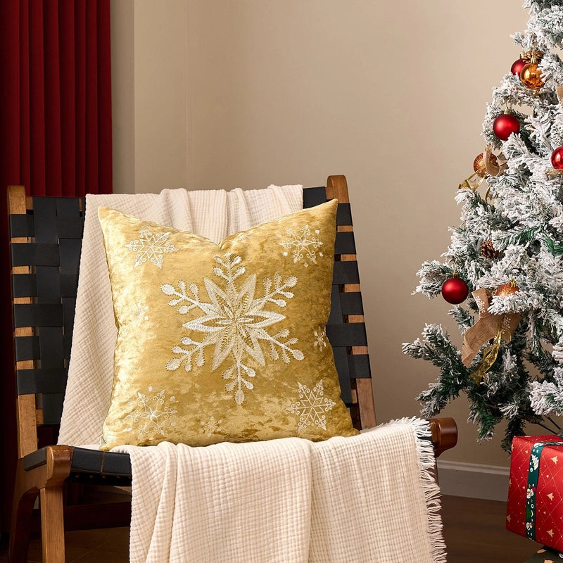 Minimalist Letter Snowflake Cotton Pillow Cases Couch & Sofa Decor