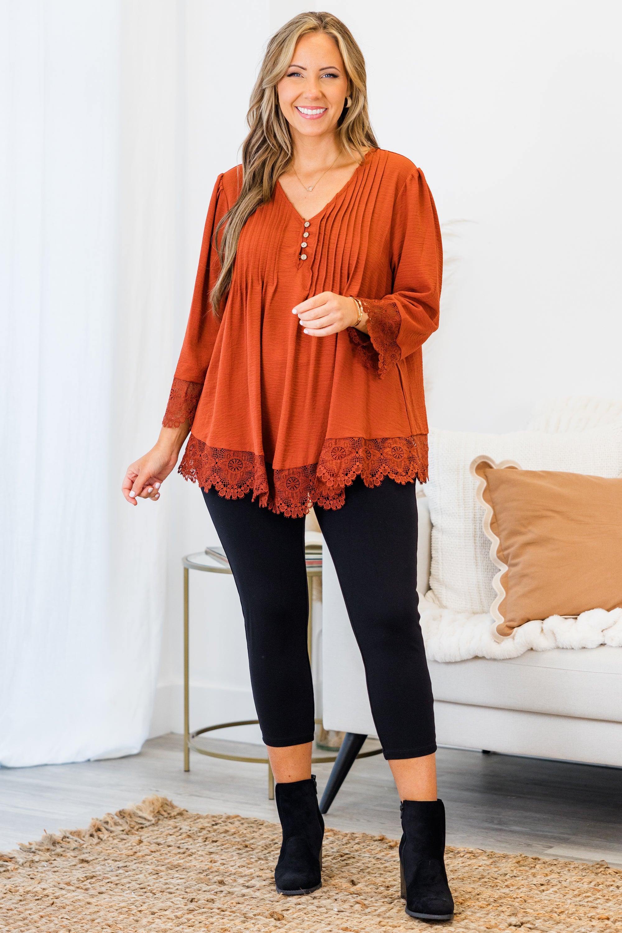 Desert Sunrise Top. Rust