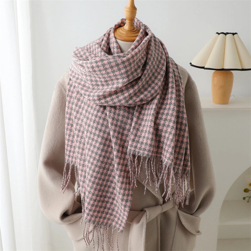 Women's Elegant Basic Lady Tassel Imitation Cashmere Polyester Scarf