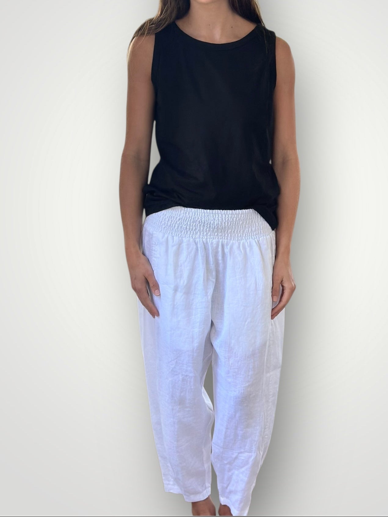 frankie pants-white linen