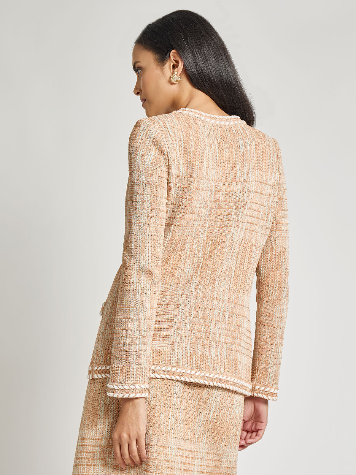 Heritage Melange Whipstitch Trim Knit Jacket - Vanity Fit