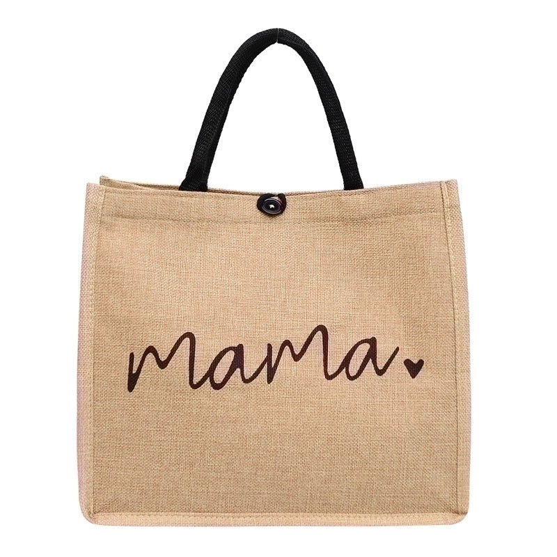 Women's Vintage Style Letter Cotton And Linen Shopping Bags
