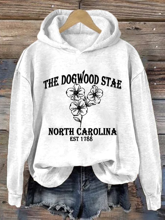 Women's North Carolina Strong Dogwood Print Hoodie