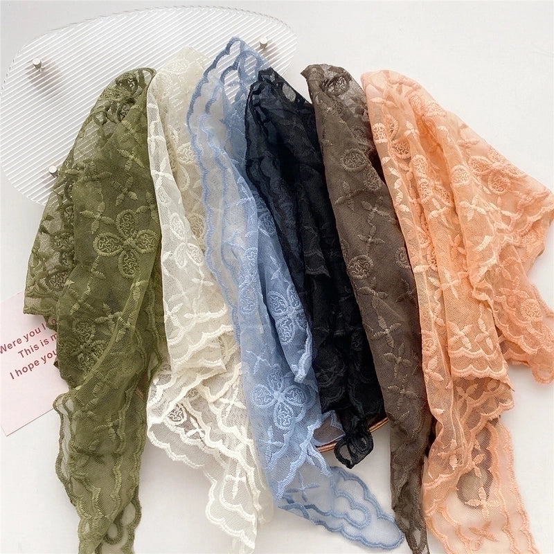 Women's Sweet Flower Lace Hollow Out Silk Scarf