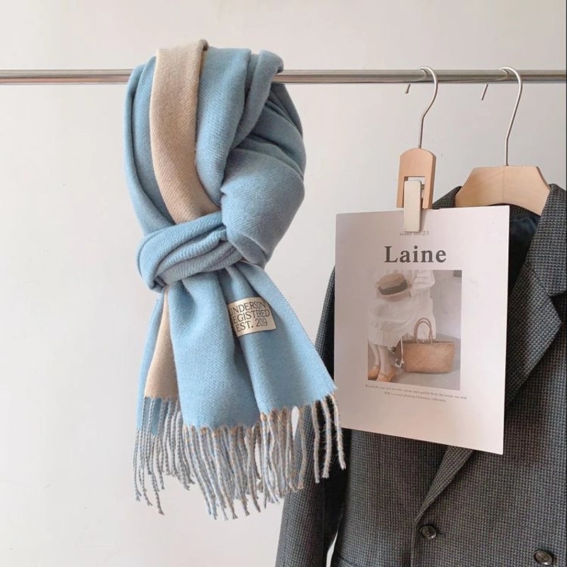 Ruibei Dandelion Cashmere Scarf Winter Thickened  Versatile Women's Warm Gift Double-sided Scarf