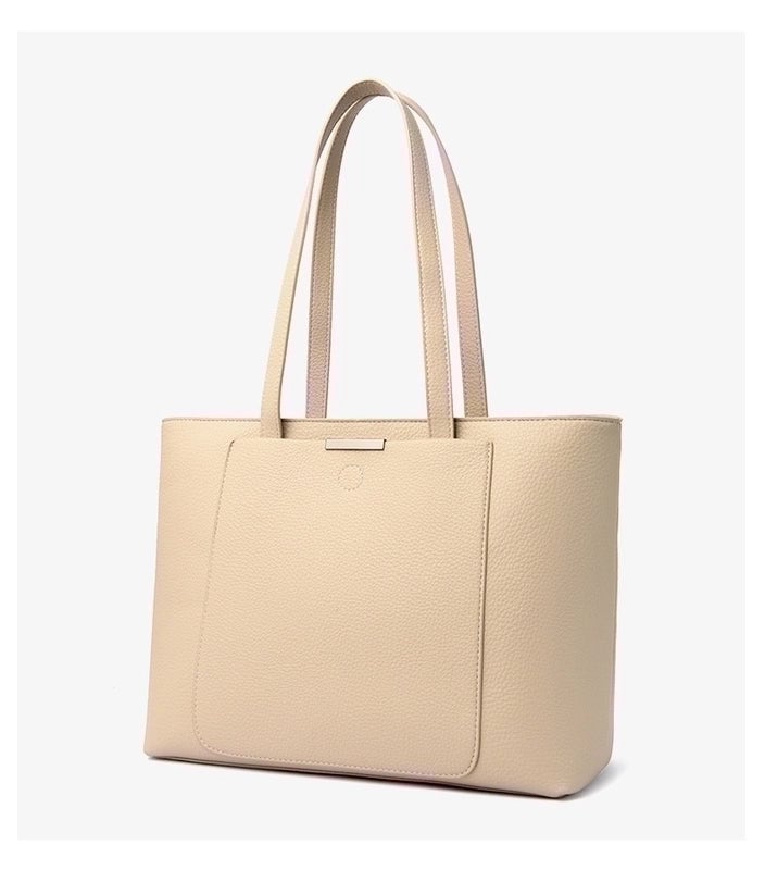 Women's Large Pu Leather Solid Color Streetwear Zipper Tote Bag