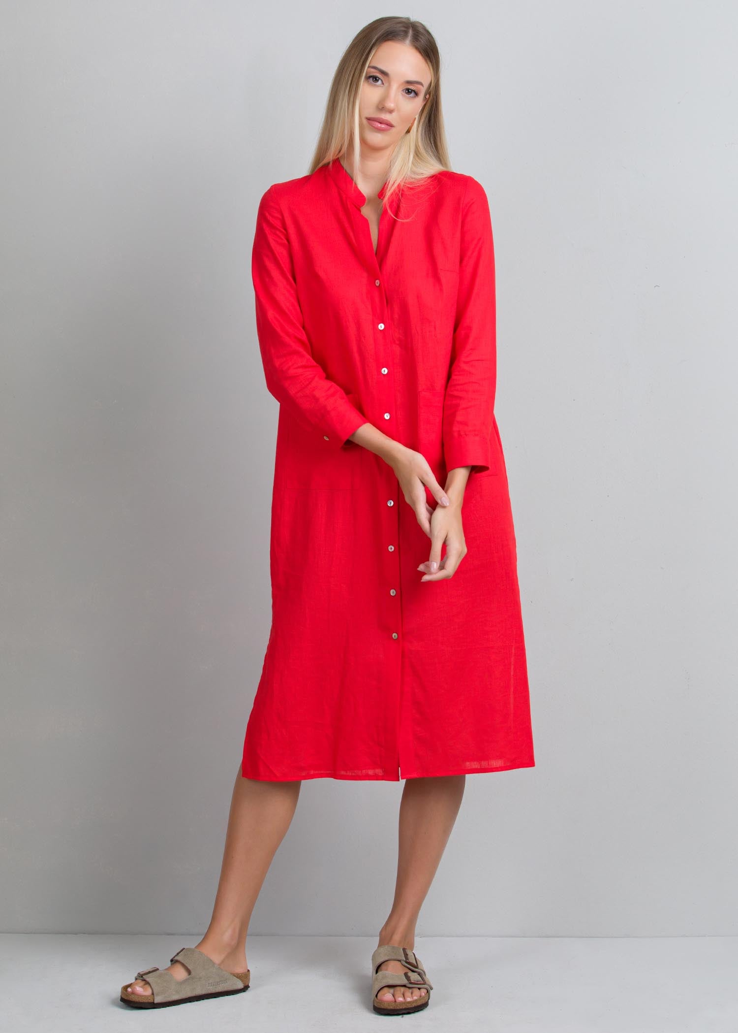 Button down dress with pockets