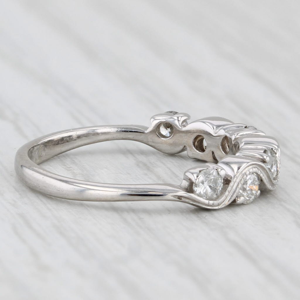 0.42ctw Diamond Ring 14k White Gold Stackable Wedding Band Size 4.75