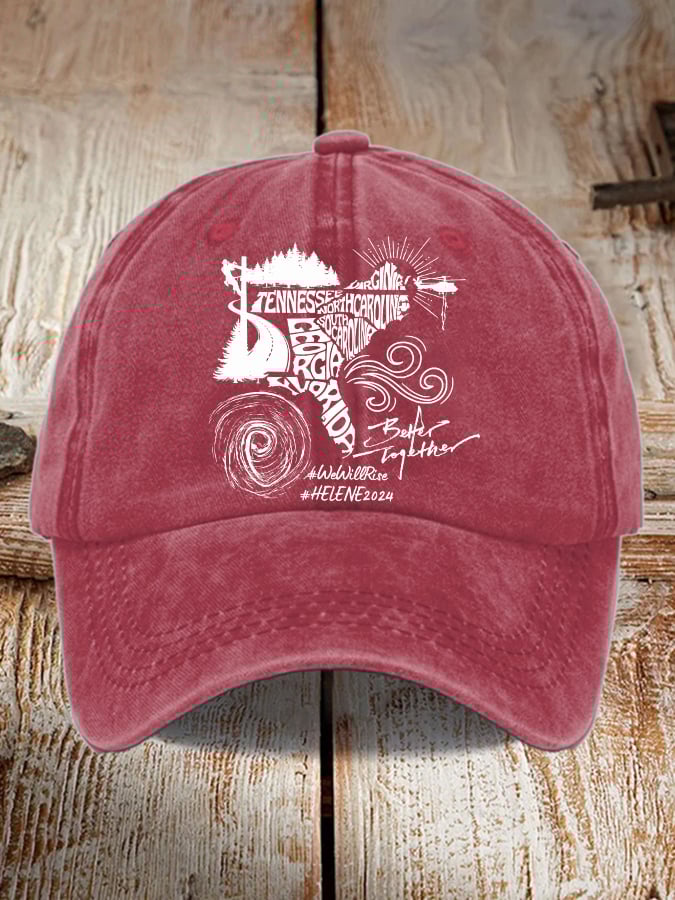 Men's and Women's Hurricane Helen Disaster Relief Washed and Distressed Hats