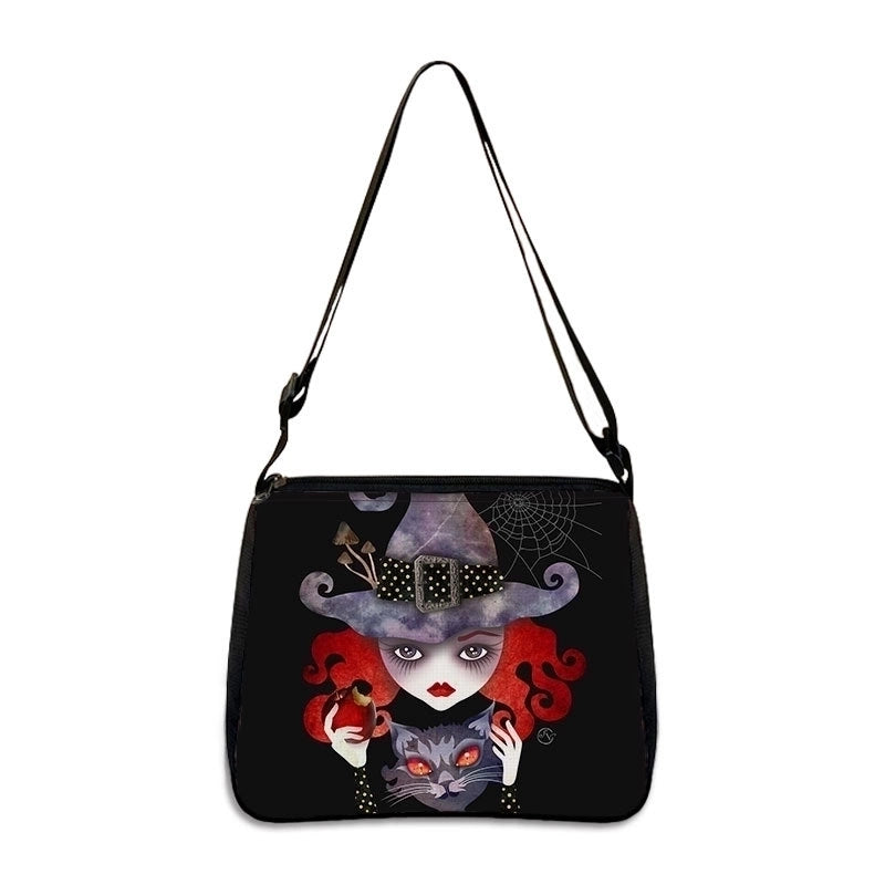 Women's Small All Seasons Polyester Cartoon Cat Vintage Style Square Zipper Underarm Bag