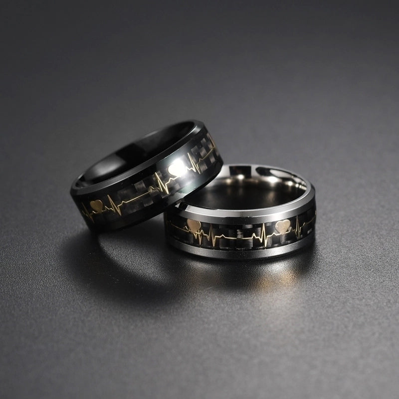 Fashion Letter Titanium Steel Other Stoving Varnish Stainless Steel Rings