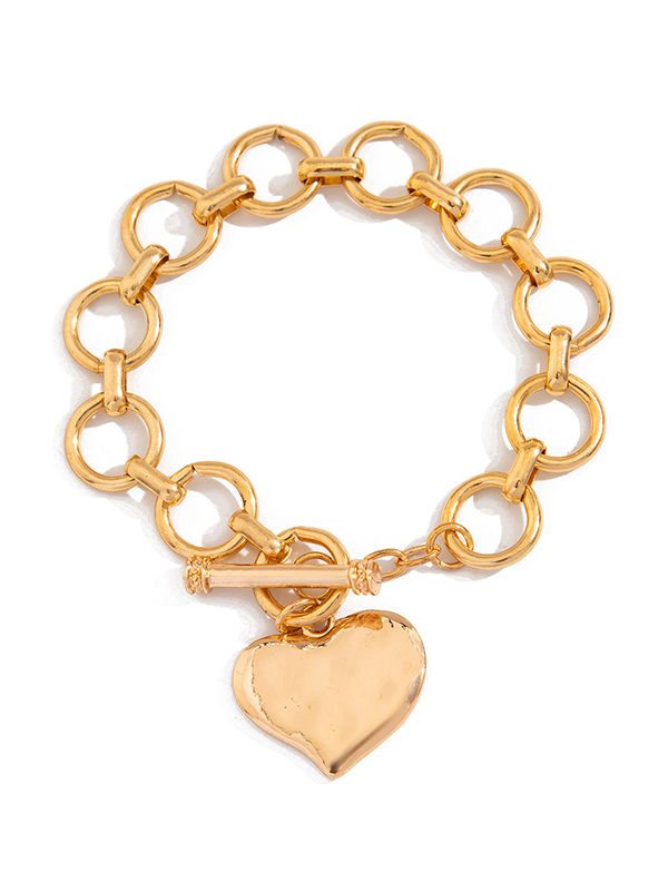 Normcore Chains Geometric Heart Shape Bracelet Accessories