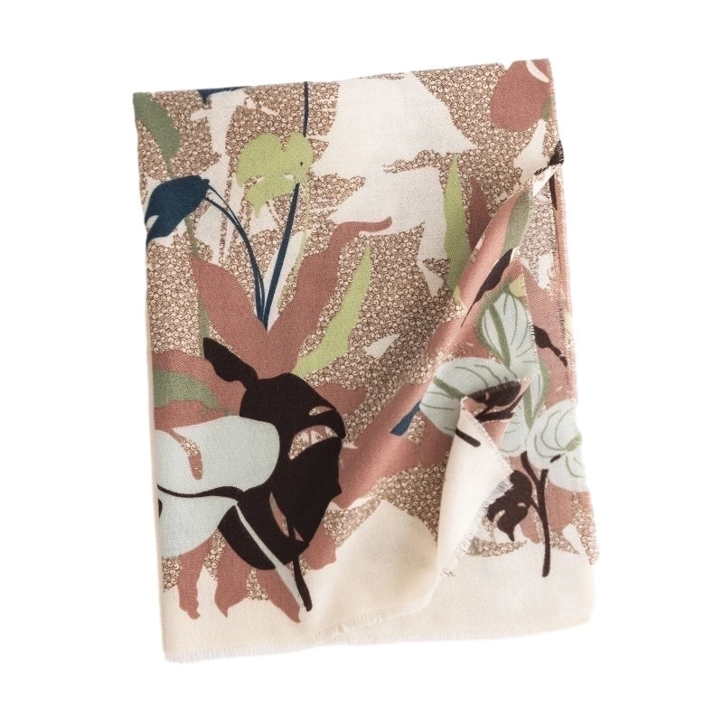 Women's Elegant Plant Polyester Scarf