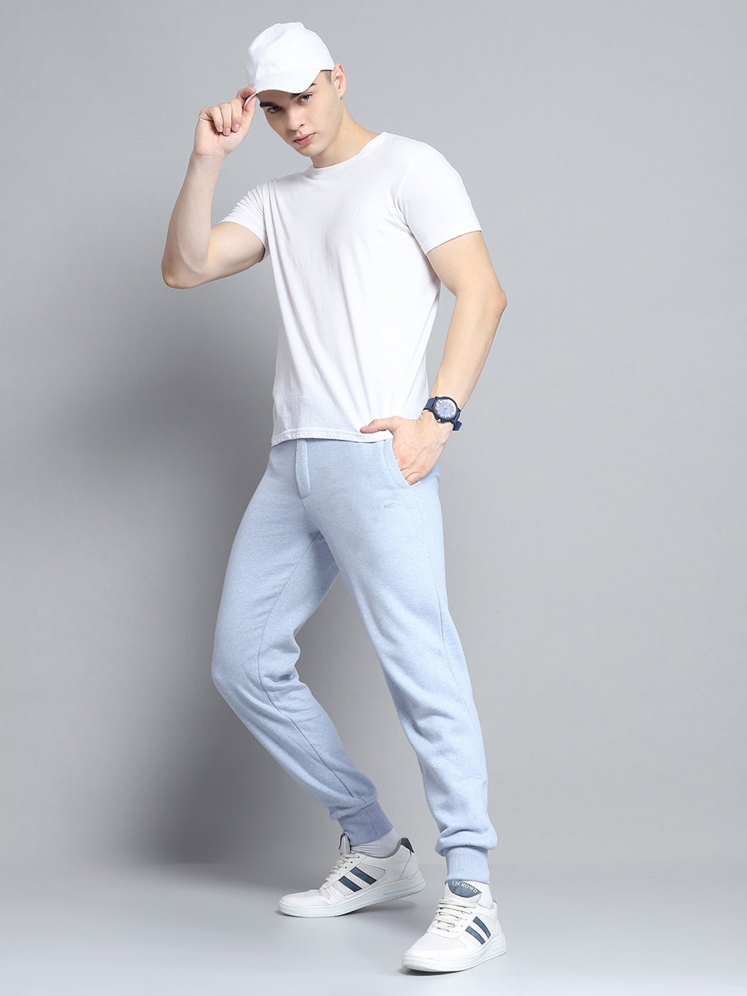 Men Sky Blue Solid   Lower