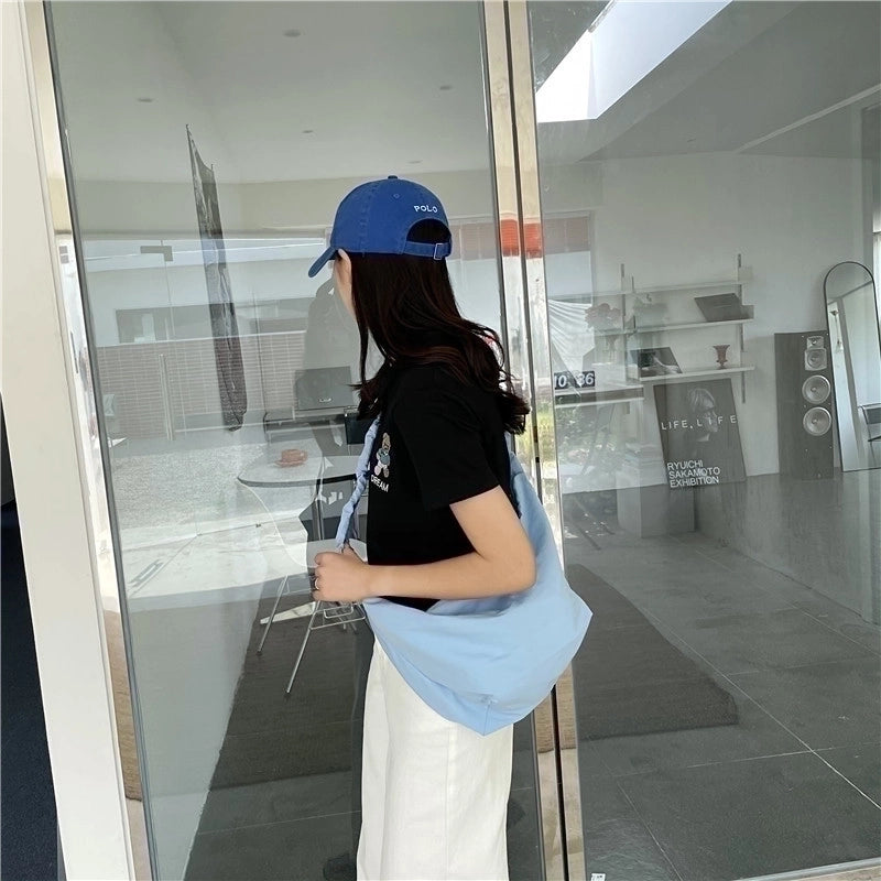 Women's Medium Summer Nylon Basic Cloud Shape Bag