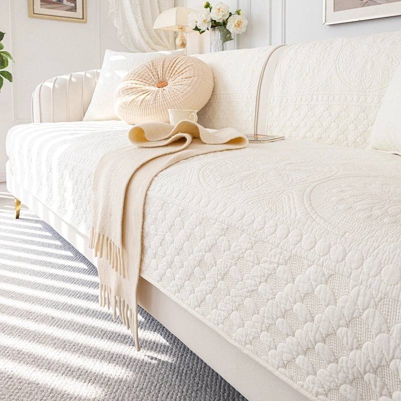 Cream Style Washing Cotton Sofa Cushion New Four Seasons Universal Sofa Cover Non-Slip Cushion Cover Cloth