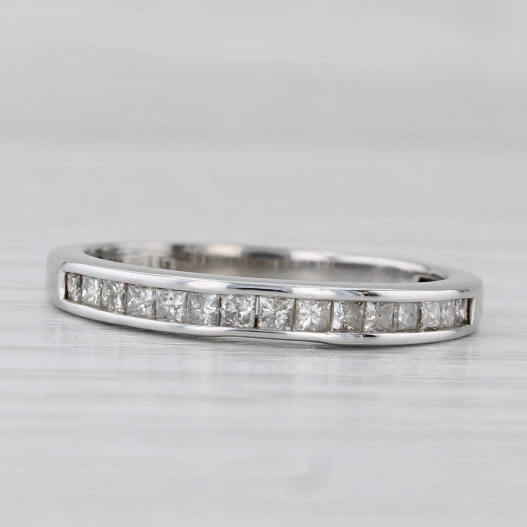 0.40ctw Diamond Wedding Ring 14k White Gold Size 7 Anniversary Stackable Band