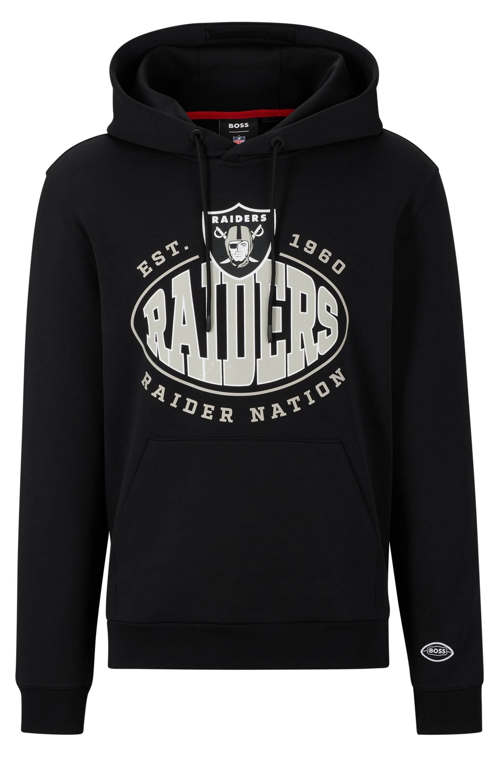 BOSS X NFL COTTON-BLEND HOODIE WITH COLLABORATIVE BRANDING