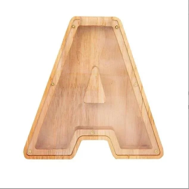 (🔥Summer Hot Sale Now-50% Off) Personalized Wooden Letter Piggy Bank - FREE SHIPPING