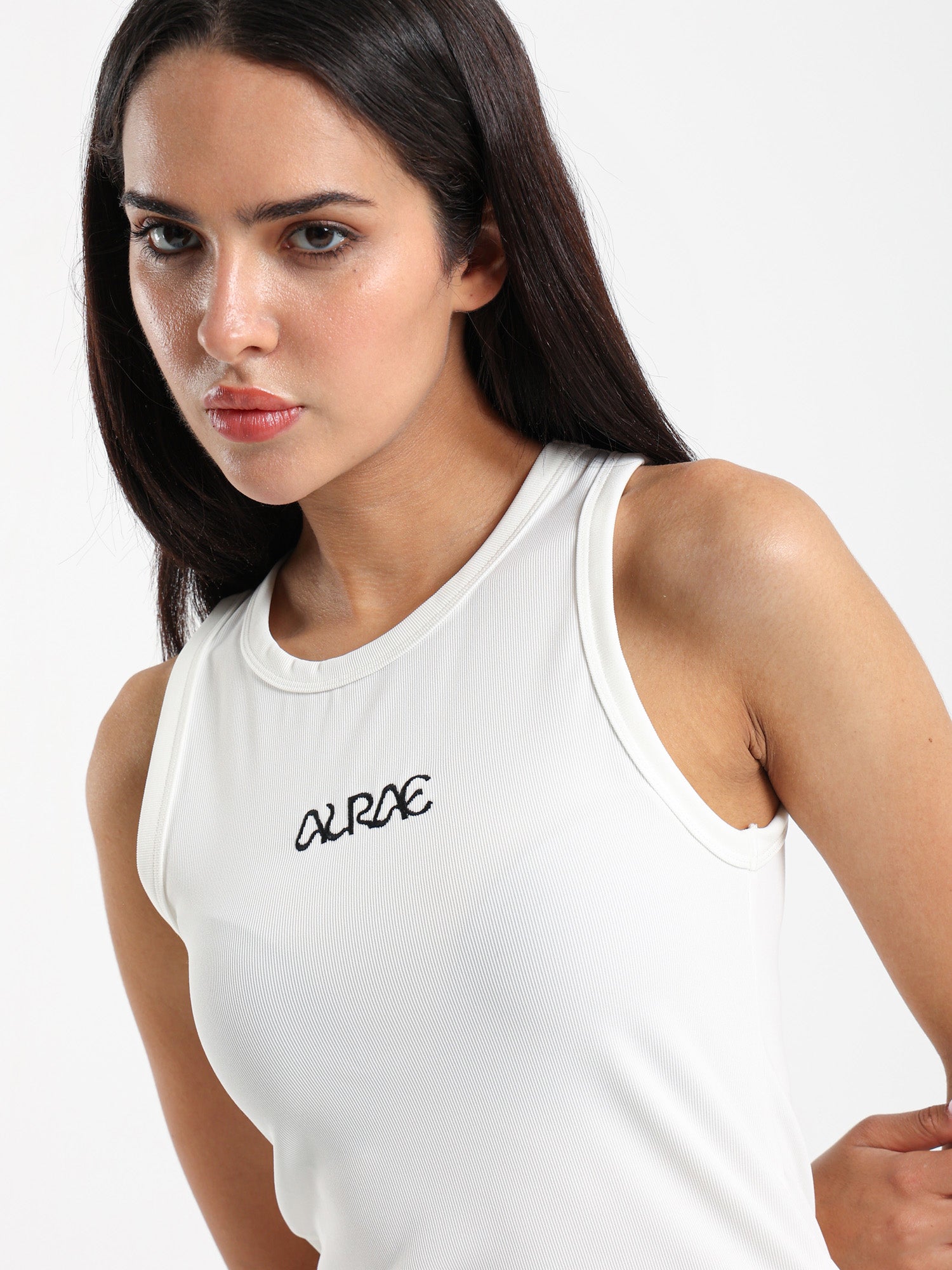 Embroidered Cropped Halter neck Tee
