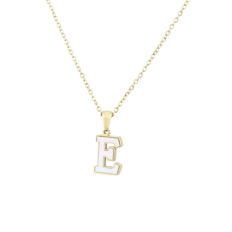 304 Stainless Steel Titanium Steel 18K Gold Plated Minimalist Plating Inlaid Shell Letter Shell