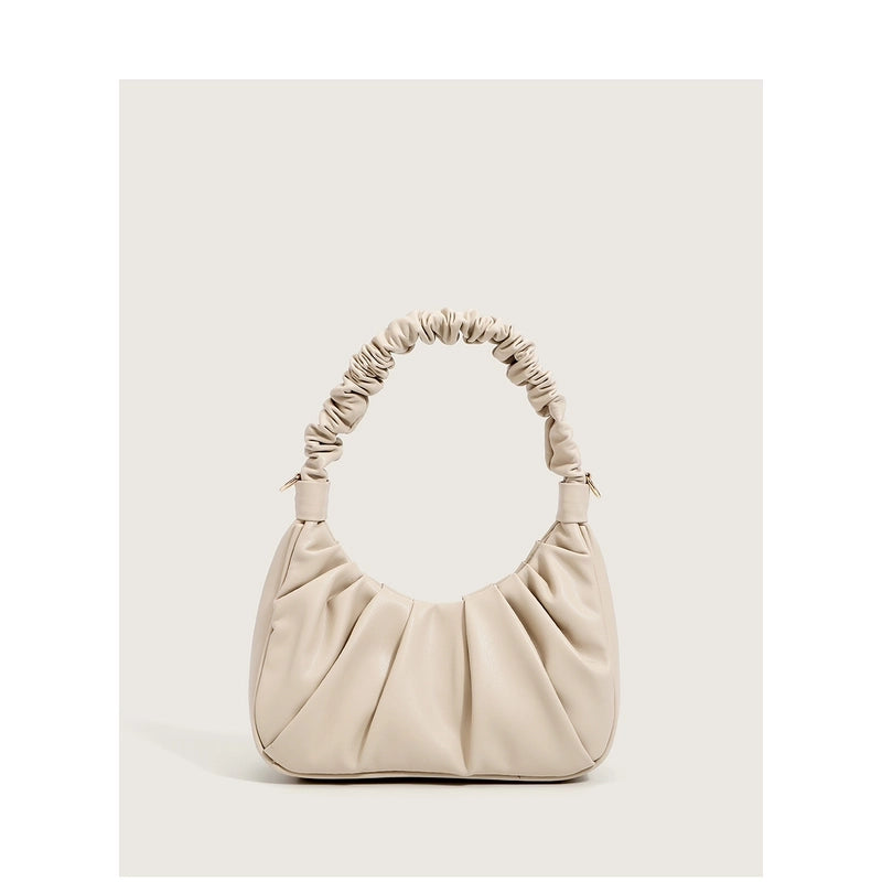 Texture Soft Leather Folds Cross-body Handbag