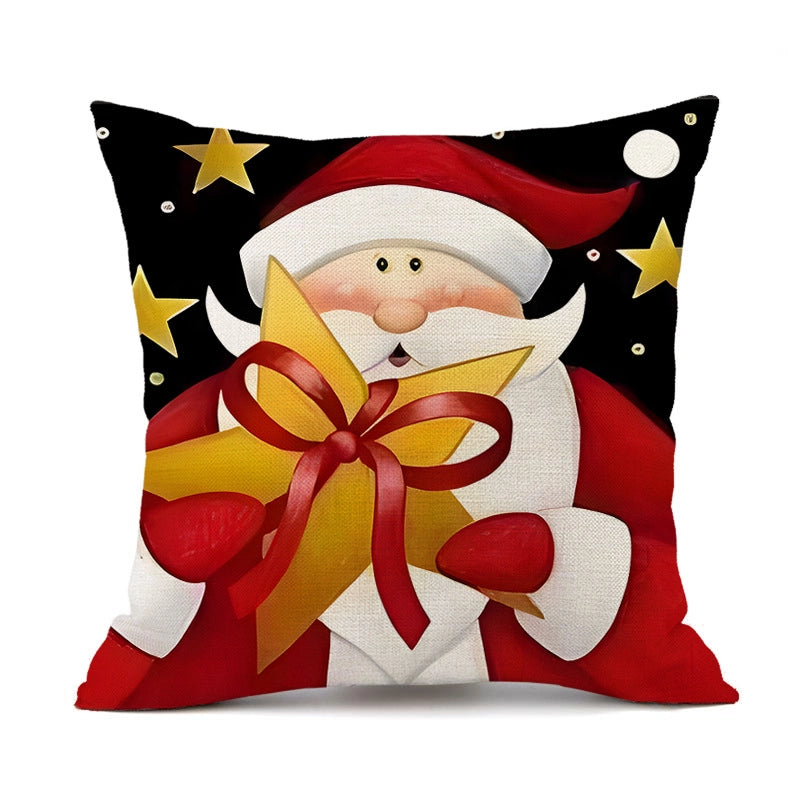 Christmas Casual Classical Vacation Santa Claus Linen Pillow Cases Couch & Sofa Decor