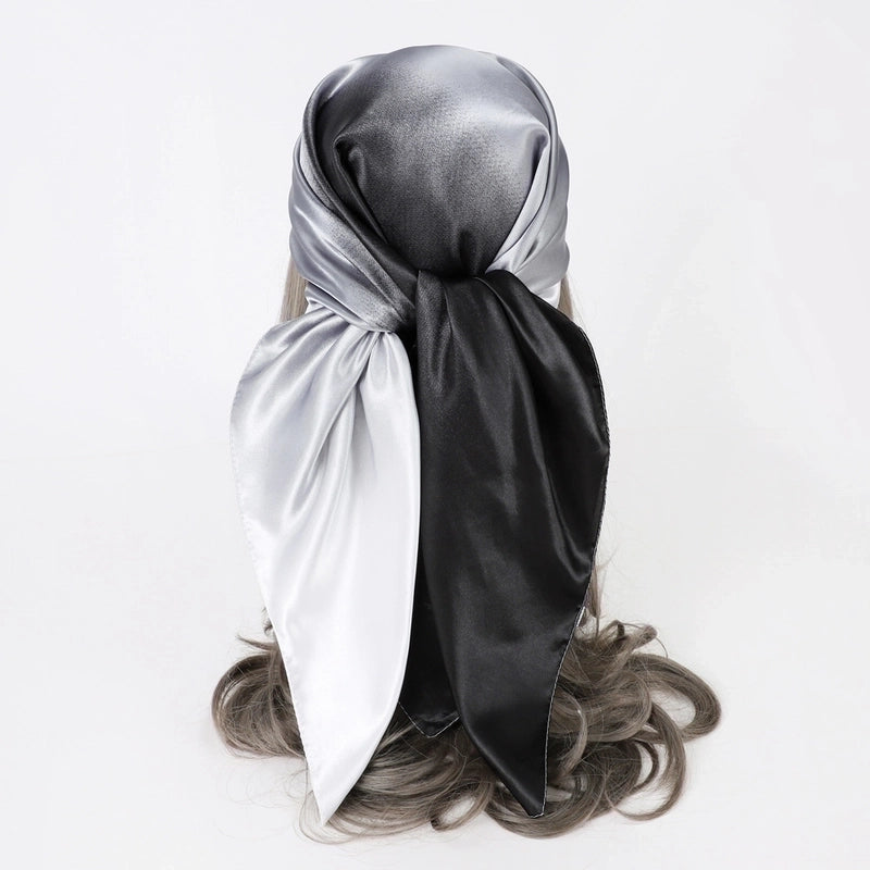 Women's Elegant Gradient Color Polyester Printing Silk Scarf