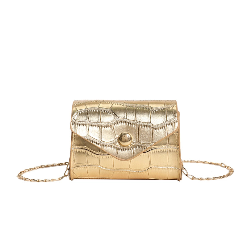 Women's Pu Leather Solid Color Classic Style Square Flip Cover Shoulder Bag Crossbody Bag