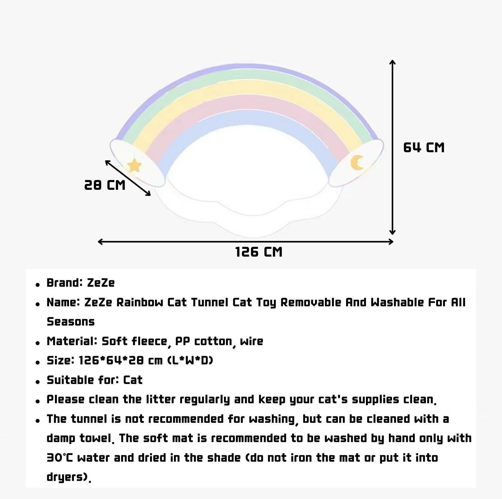 Rainbow Tunnel Toys and Removable Cat Bed