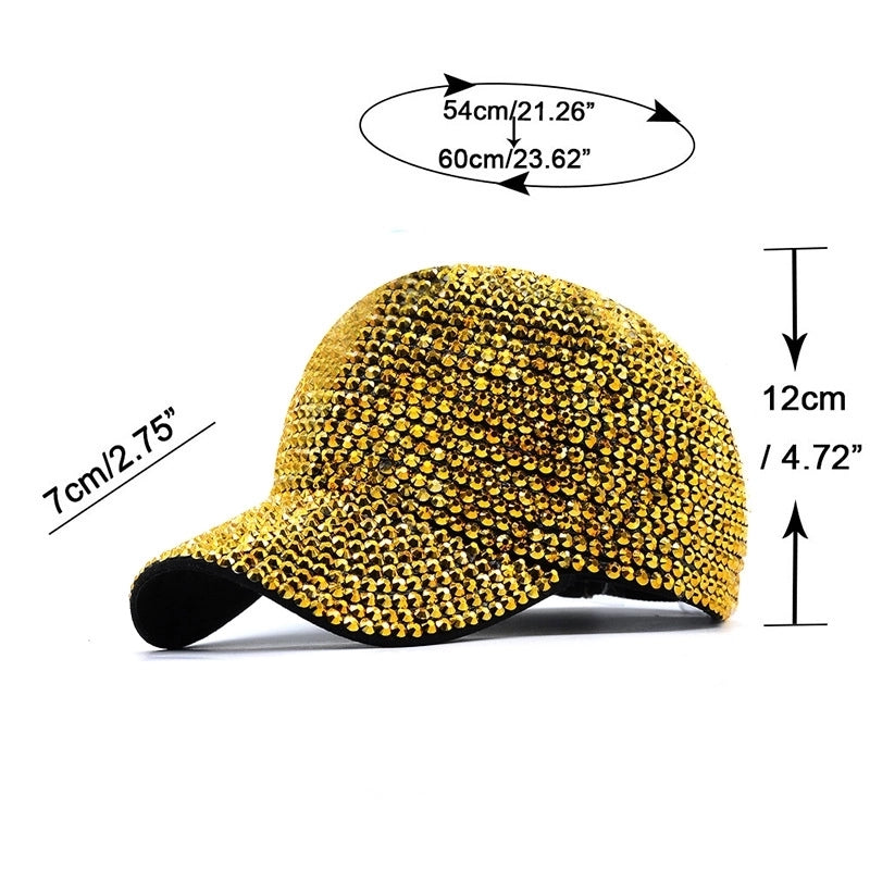 Colorful Rhinestone Decor Cap Multicolors