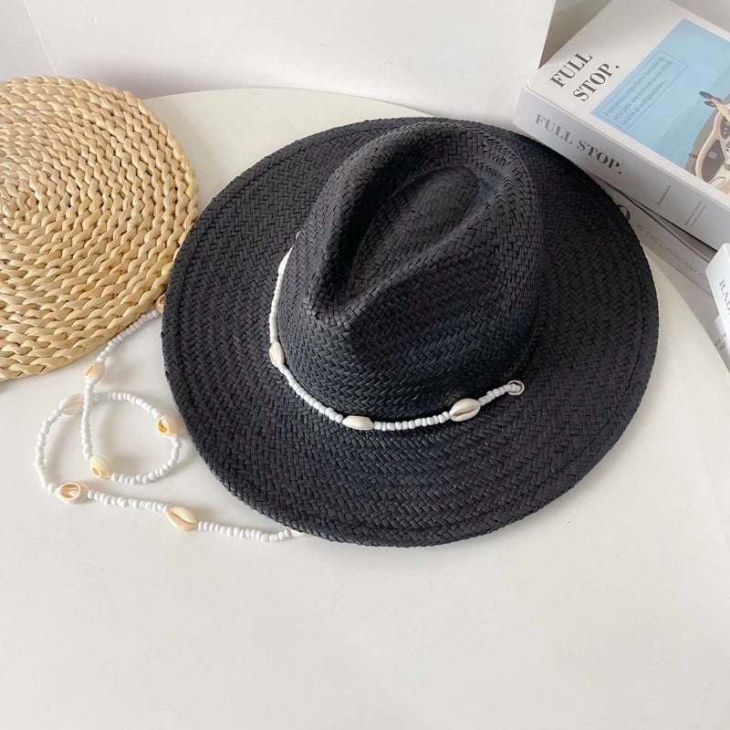 Unisex Basic Cowboy Style Classic Style Shell Big Eaves Sun Hat Straw Hat