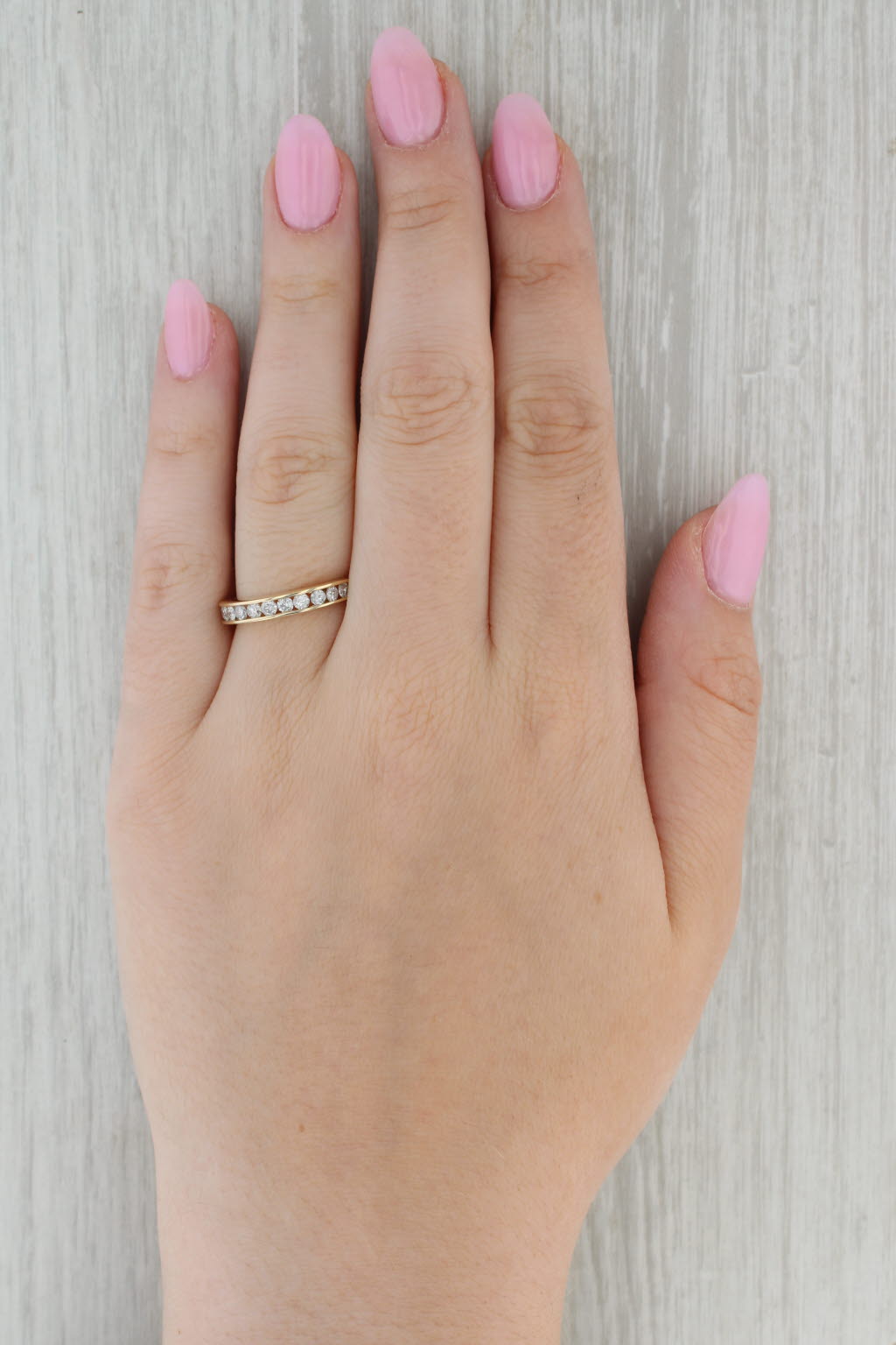 0.60ctw Diamond Wedding Band 14k Yellow Gold Size 8.5 Stackable Anniversary Ring