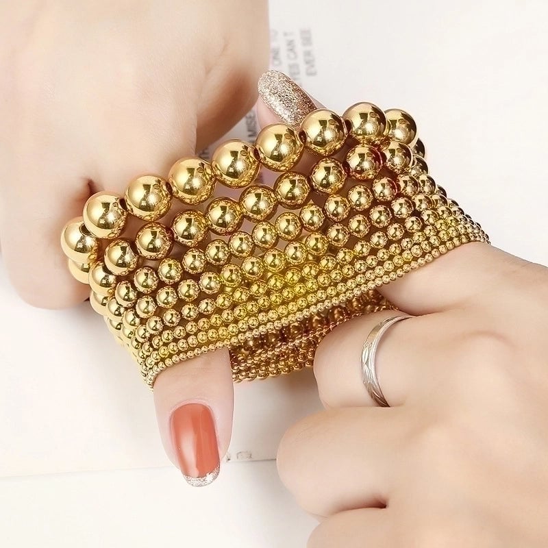 Fashion Geometric Solid Color Stainless Steel Plating Bracelets