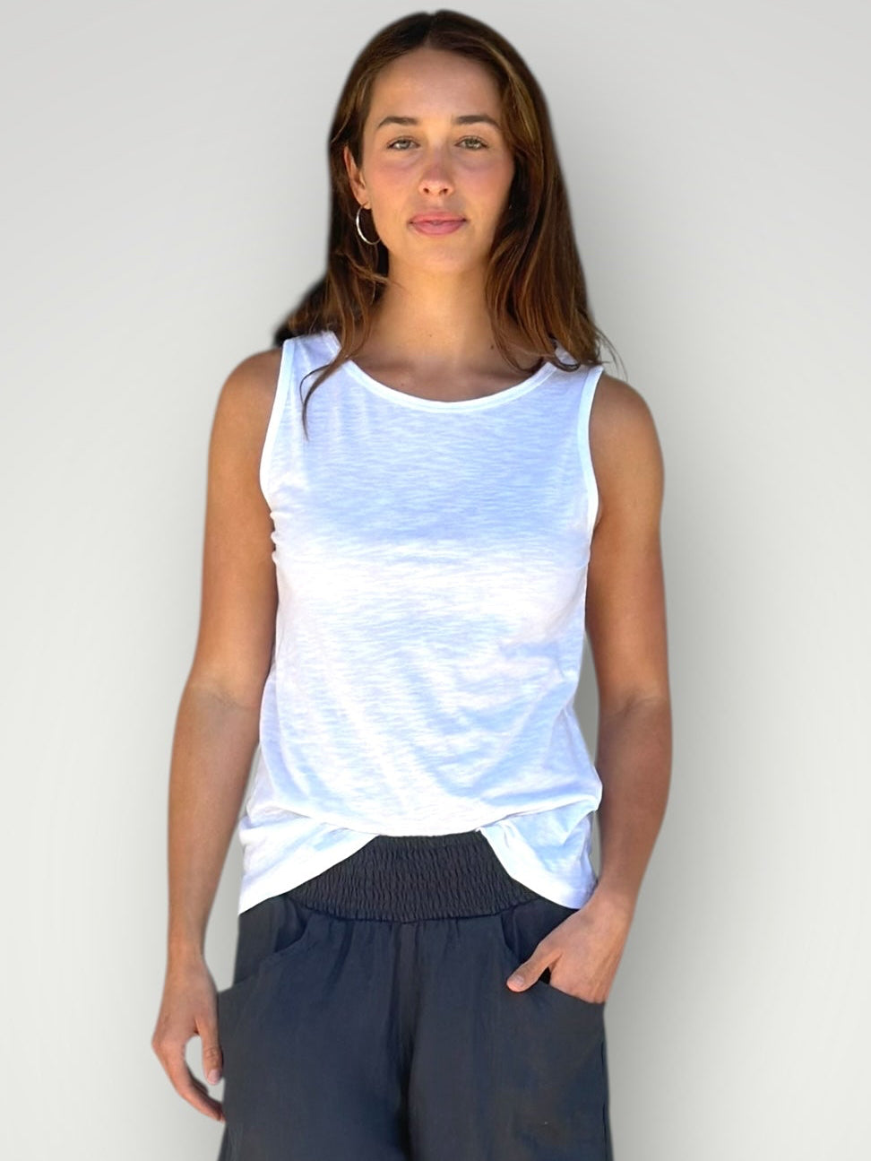 vera tank - white cotton