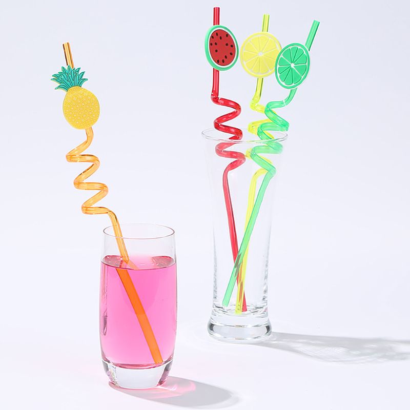 4 PIECES SPIRAL DRINKING STRAW SET