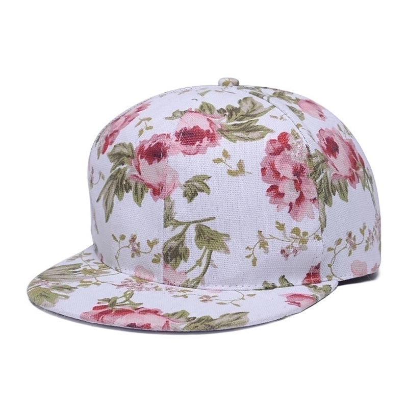 Women's Minimalist Heart Shape Feather Flower Flat Eaves Baseball Cap